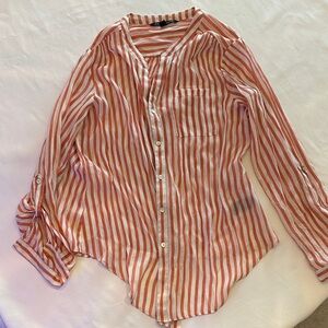 Zac & Rachel Orange and White Striped Top